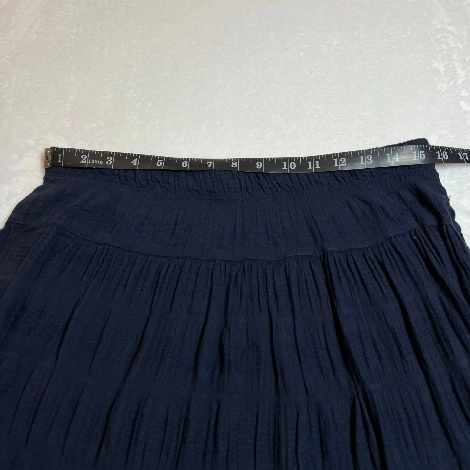 Max Studio Tiered Midi Skirt Size L Prairie Cottagecore Coastal Boho Festival - Image 5