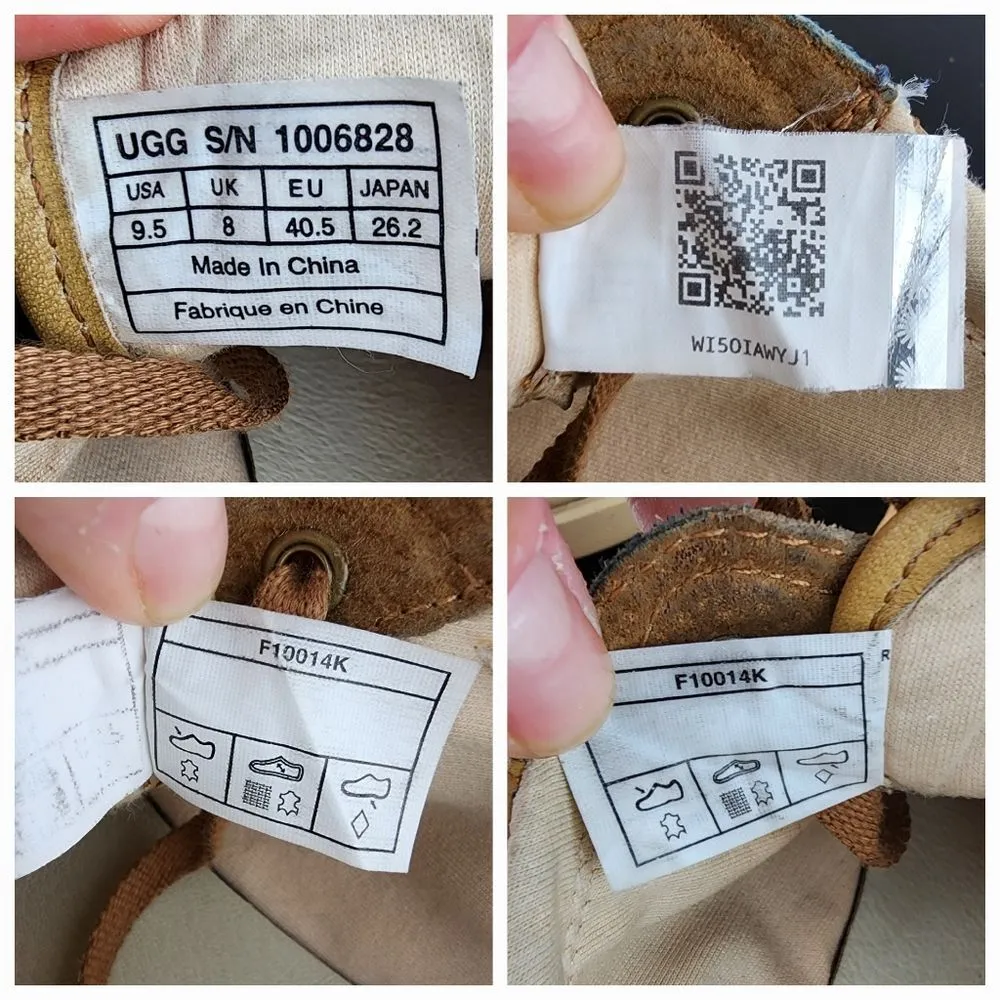 UGG Australia Taya Leather Tan Silver Low Top Sneakers 1006828 Lace Up Shoes 9.5 - Image 2