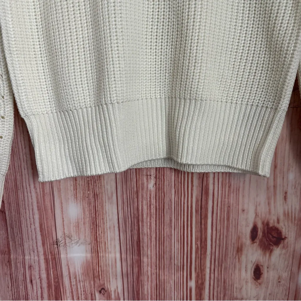 English Factory Ivory Puff Sleeve Crewneck Sweater Size XS - Image 6