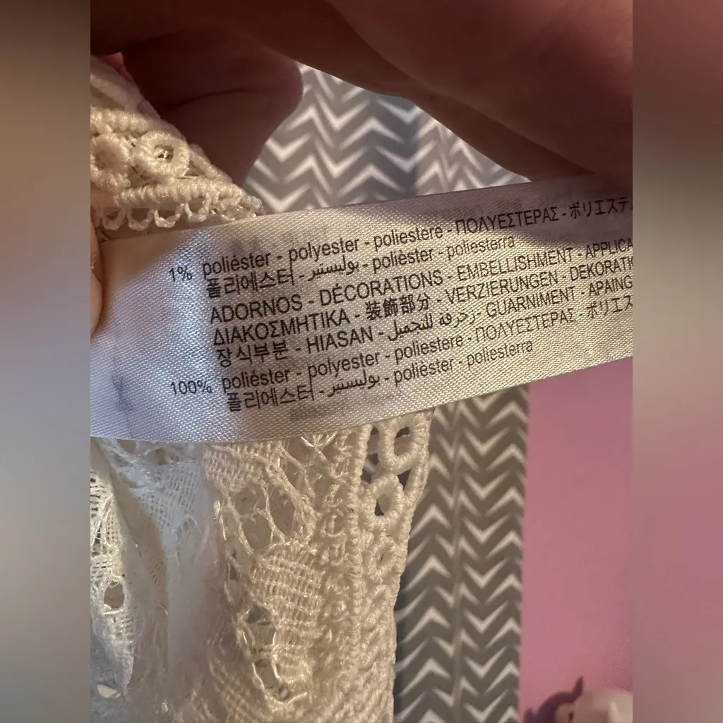 ZARA | White Lace Cap Sleeve Tank Blouse, size M - Image 9