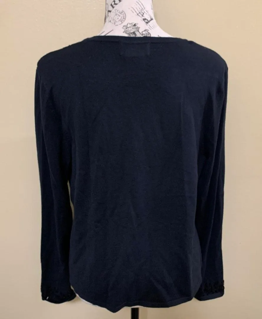 Petite Black Long Sleeve V-Neck Sweater - Image 5