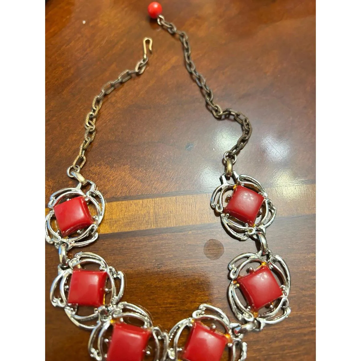 Vintage custom fashion jewlery necklace unique Red - Image 2