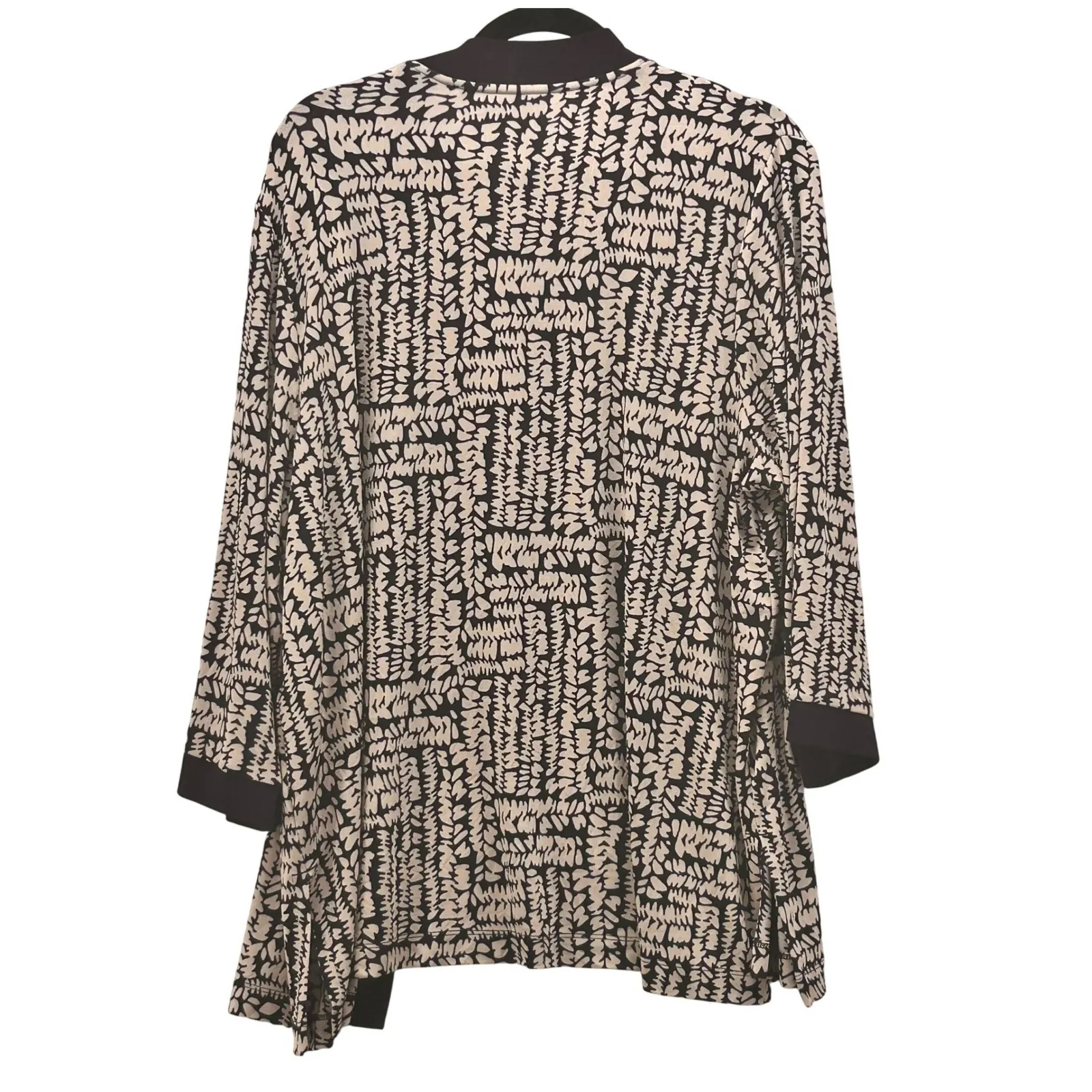 Chicos Cardigan XXL Or 4 Kimono Open Front Geometric Boho Cover Up Artsy Stretch - Image 2