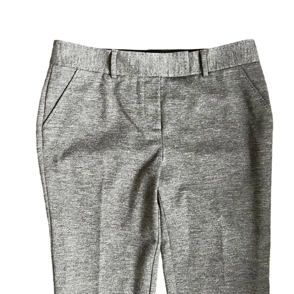 DVF Cavaro Wool Straight Leg Midrise Cuffed Hem Gray Wool Trouser Pants - Image 2