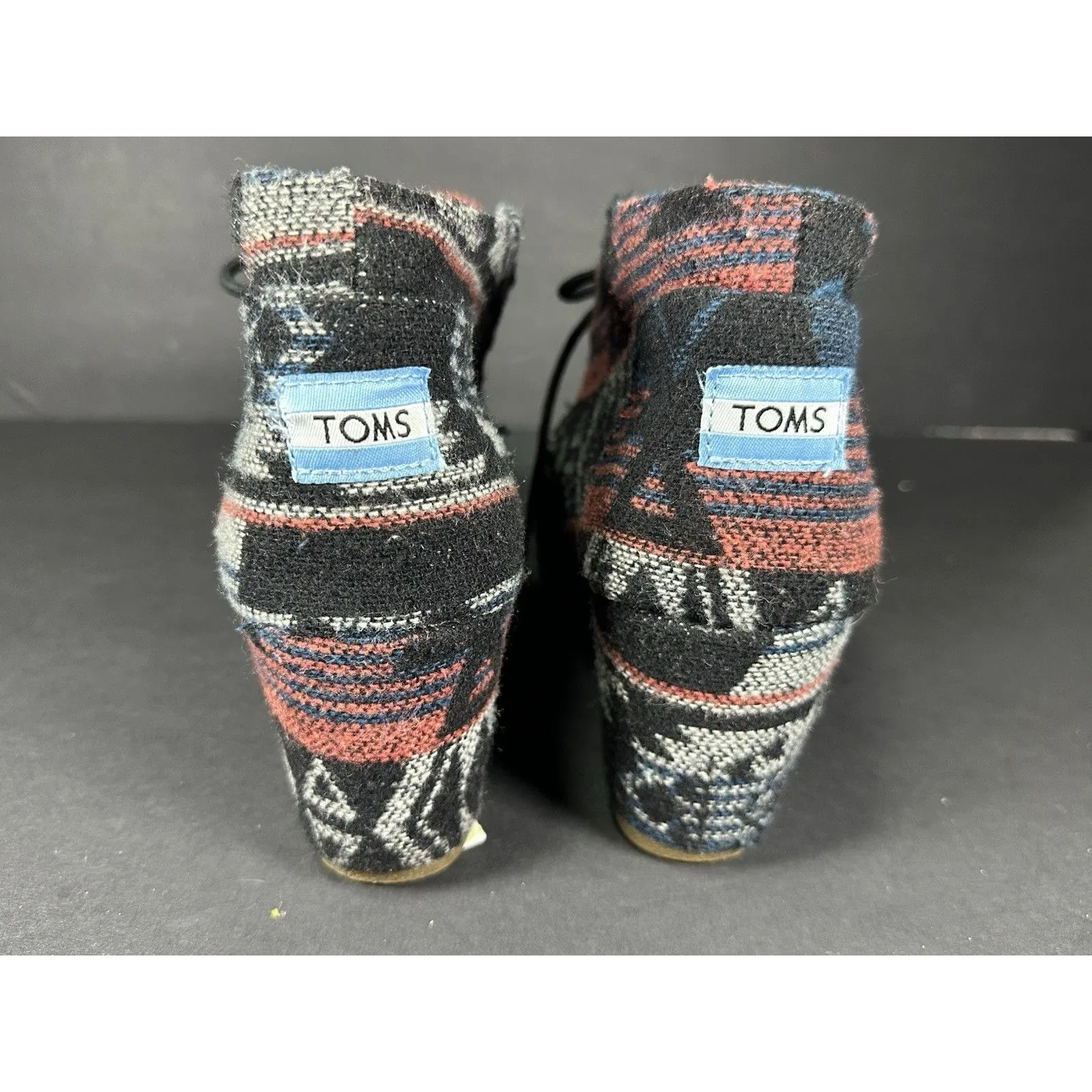 TOMS Boho Navajo Desert Wedge Booties in Aztec Jacquard Size 10 - Image 4