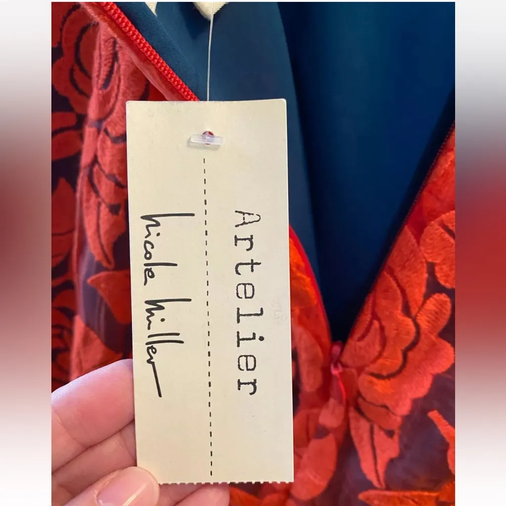 NWT *NICOLE MILLER* ARTELIER ORANGE LACE PENCIL SKIRT SZ 4 - Image 7