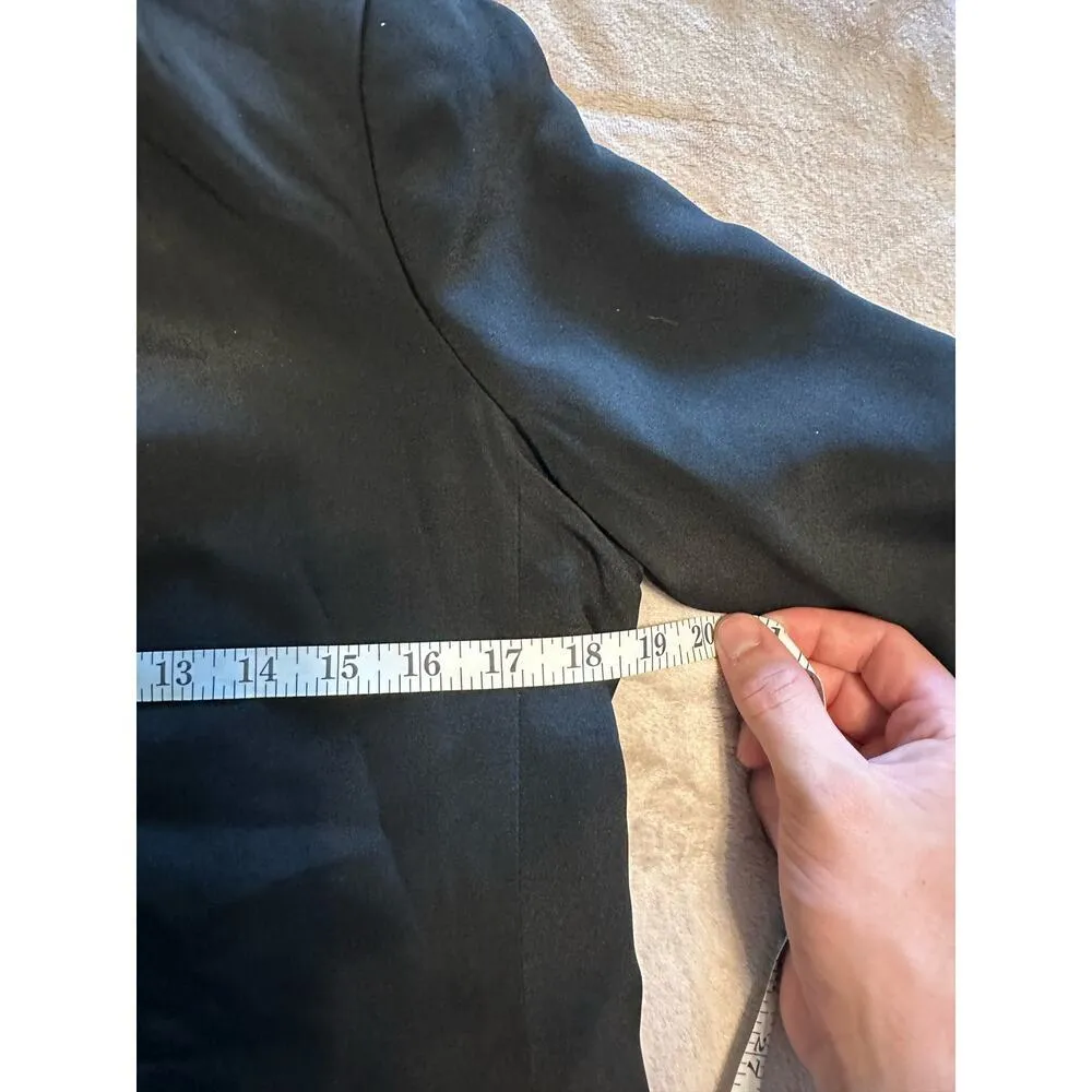 Truth & Pride Black Blazer Size Small Office Basic Capsule Open Front Silk - Image 5