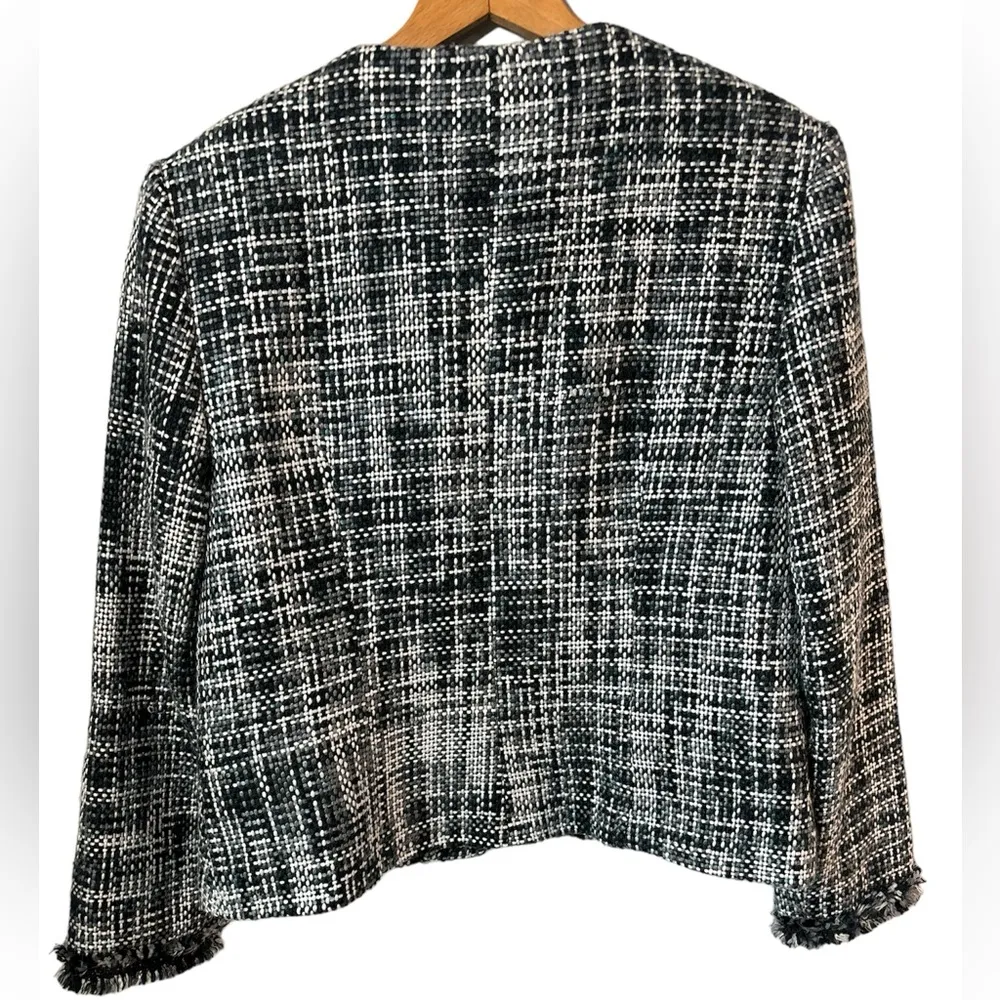 Spenser Jeremy bl/wh/gr Tweed open blazer in sz 12. Perfect w/jeans or dressy! - Image 2