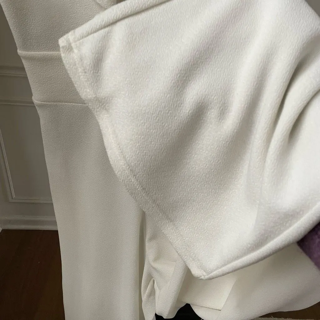 NWT Almost Famous White Crepe Ruffle Jumpsuit M L - Image 4