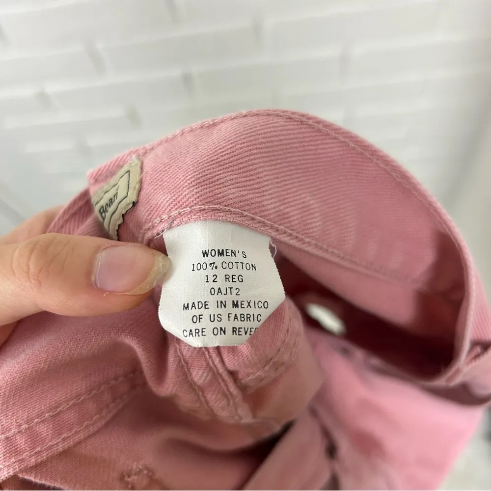 Vintage L.L.Bean Pink Denim Mom Shorts Size 12 - Image 2