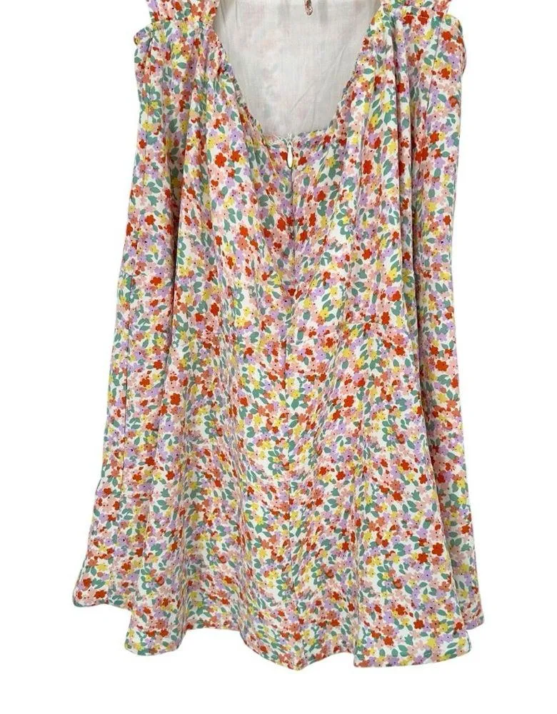 Shareen Collections Floral Print Side Cutout Mini Dress size AU 12/US 8 Spring Purple - Image 7