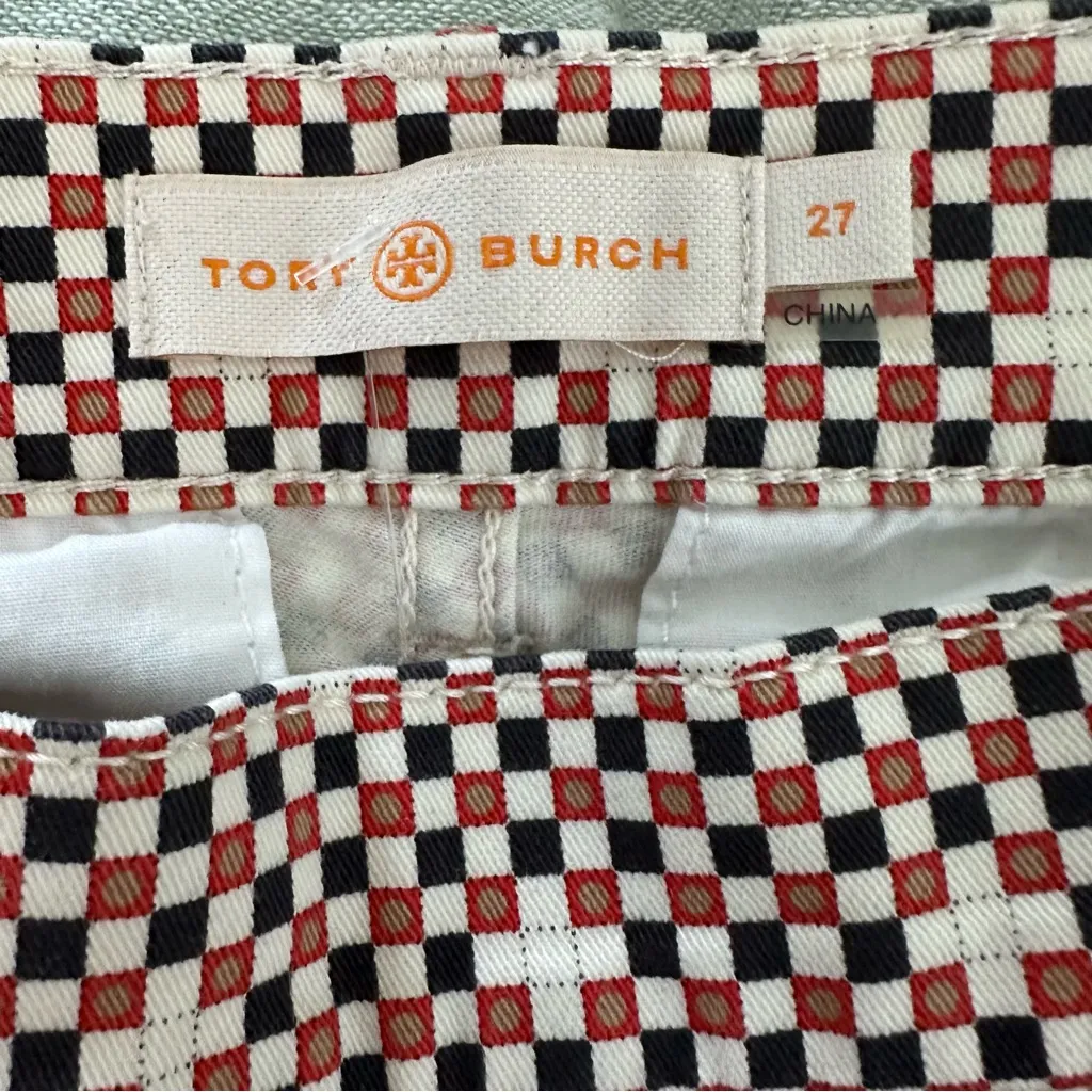 Tory Burch Women’s Checkered Tapered Pants Size 27/4 - Image 3