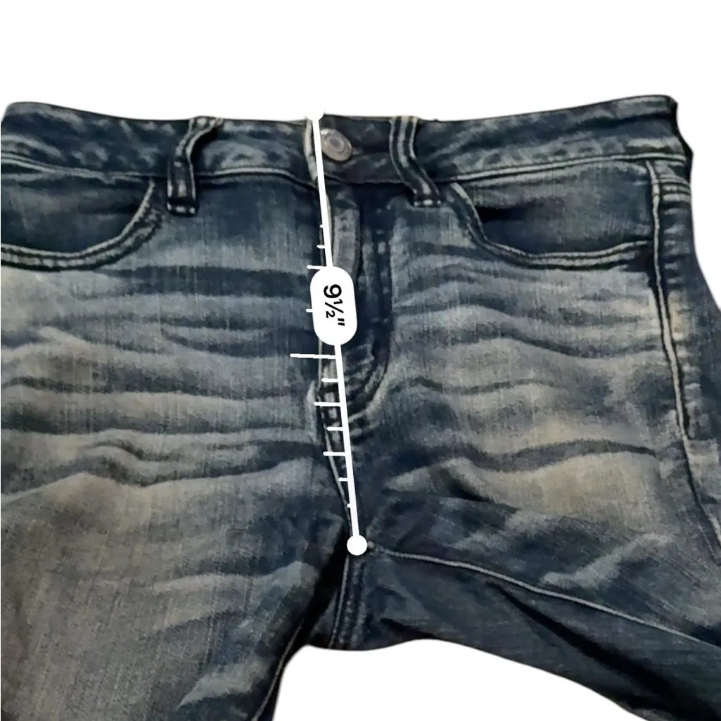 American Eagle Hi-Rise Jegging Crop Distressed‎ Raw Hem Skinny Jeans Sz 2 Short - Image 9