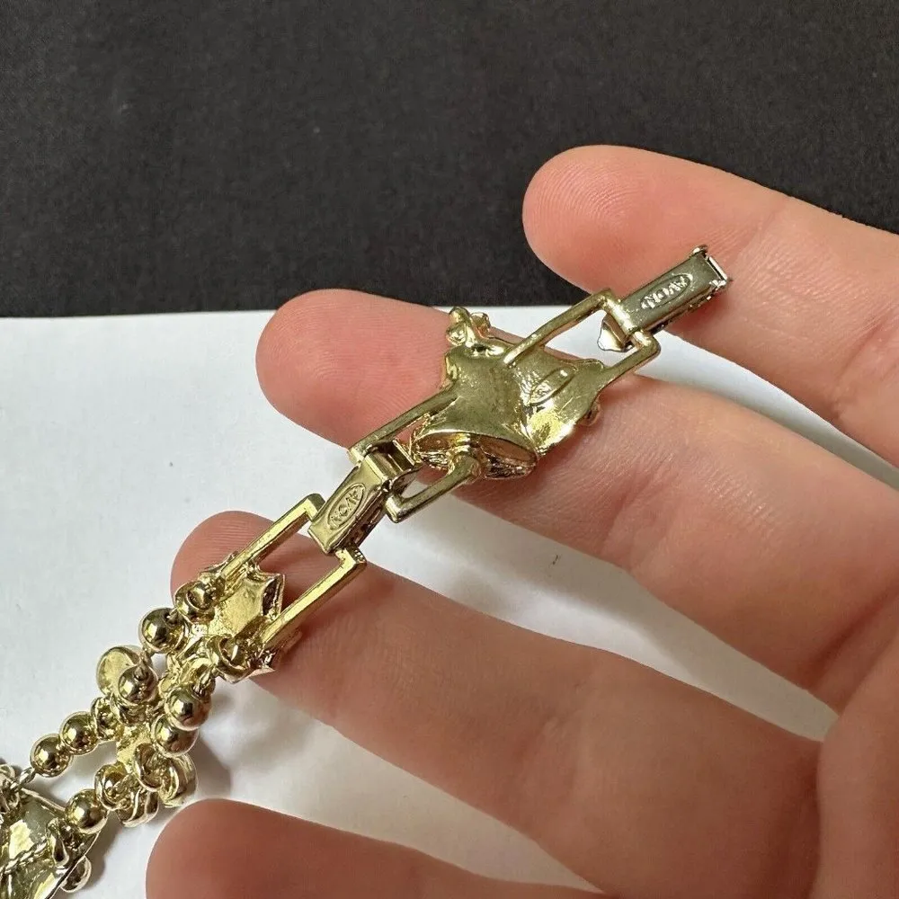 Signed Avon Christmas Holiday Bracelet 7 1/2 Inch / Extension For 9 Inch Gold - Image 6