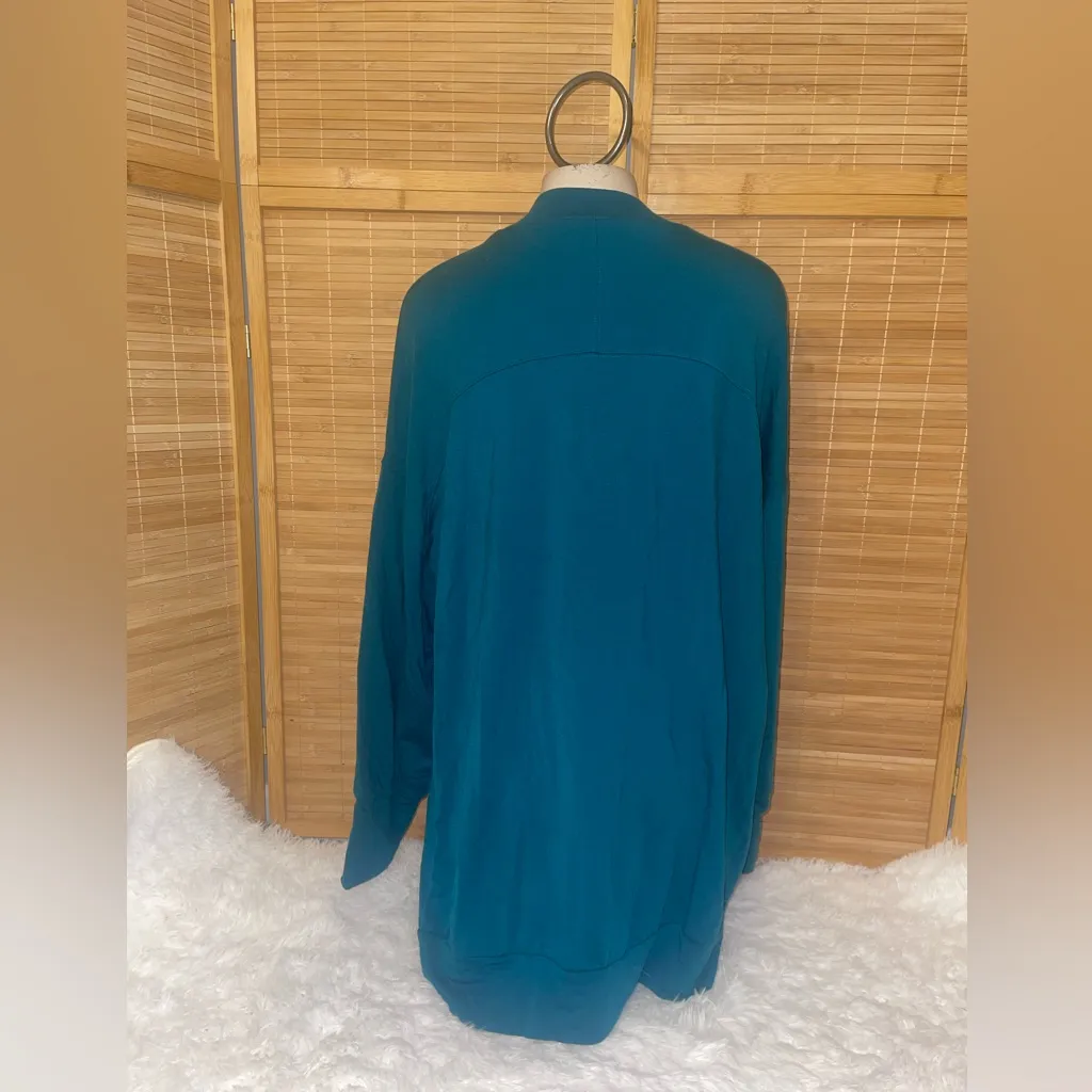 Fabletics Jody Mock Neck Pullover Sz Medium Teal Long Sleeve Oversized top shirt - Image 4