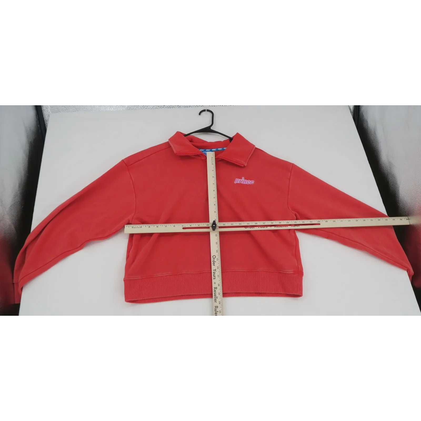 Prince Red Quarter Zip Collared Sweatshirt Women's Cropped Casual Sporty Size XXL - Image 7