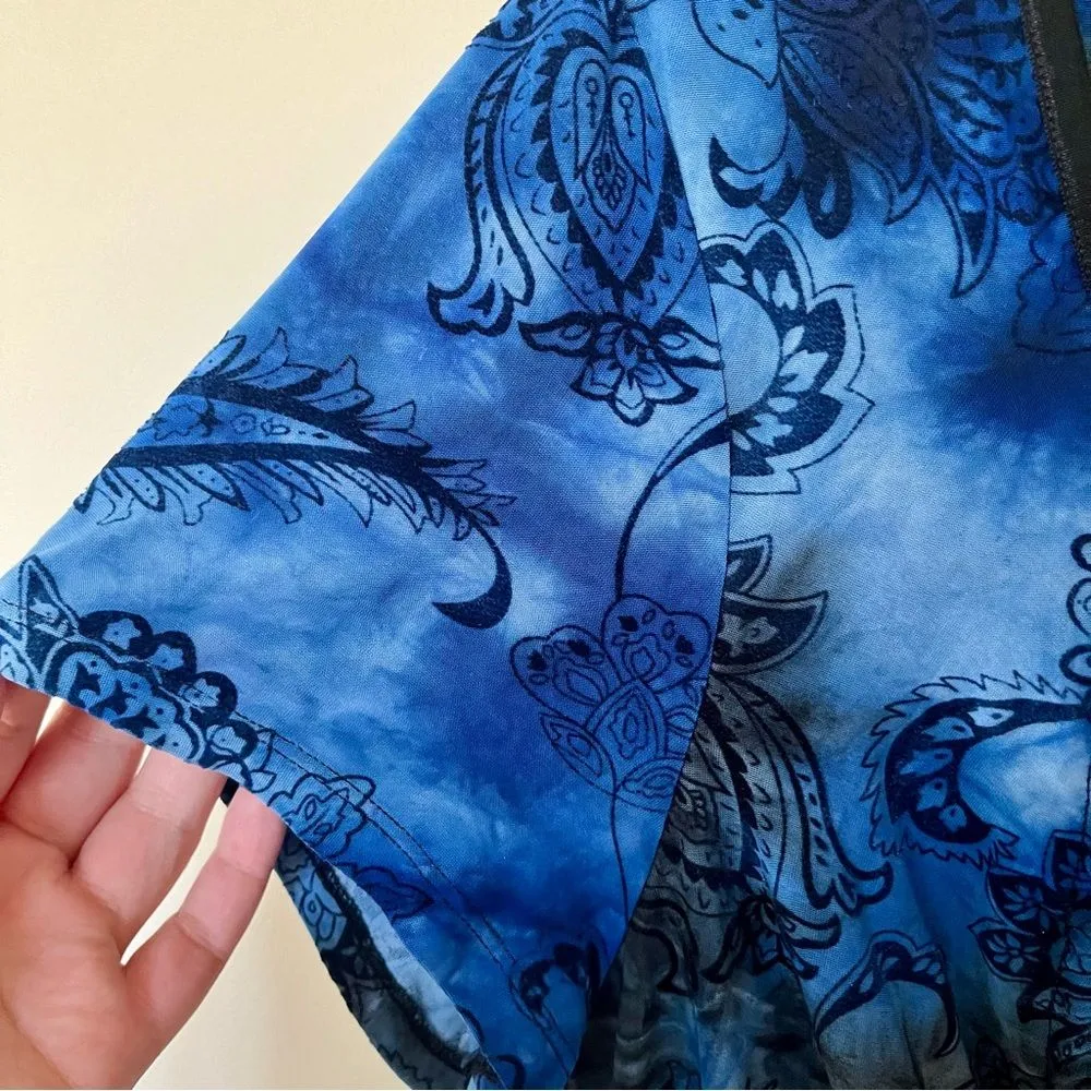 Vintage Y2K Square Neck Mesh Top Burnout Velvet 1X Whimsygoth Fairy Grunge 90s - Image 6