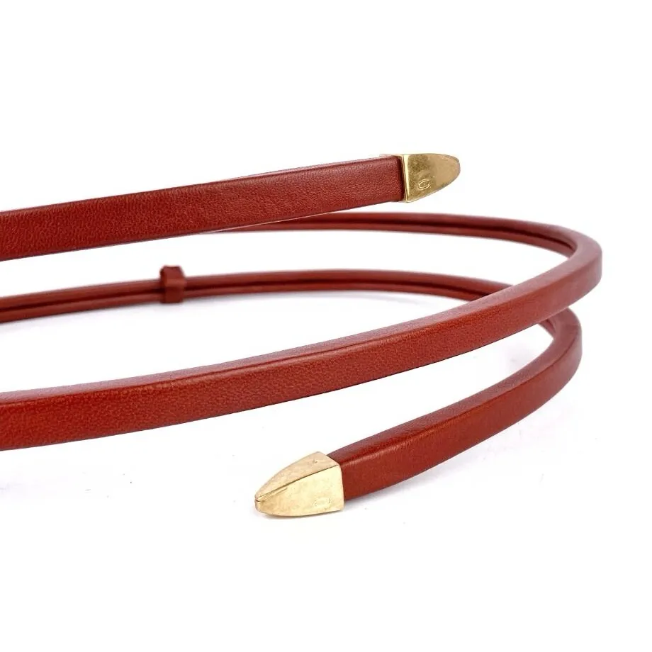 Bottega Veneta Snake Wrap Around Rust Leather Belt - Image 4