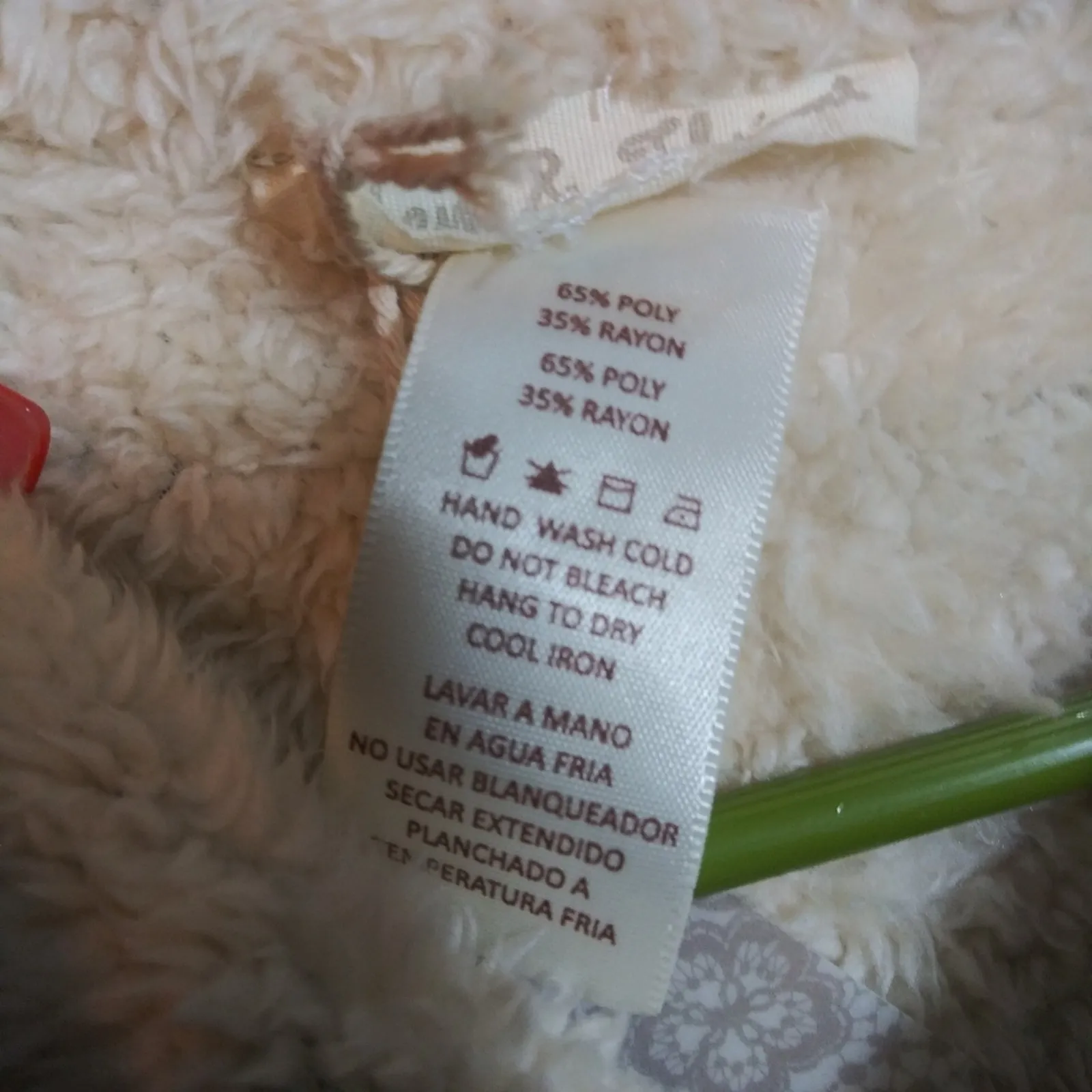 Hem & Thread Green Corduroy Patterned Jacket with Sherpa Cream Collar Size S - Image 8