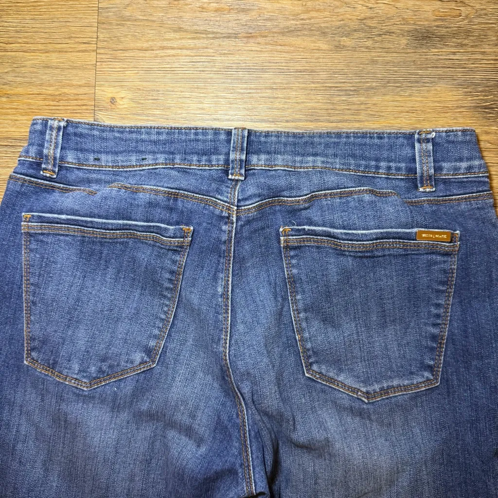 NWOT White House Black Market Skimmer Dark Blue Skinny Jeans Distressed Size 10 - Image 10