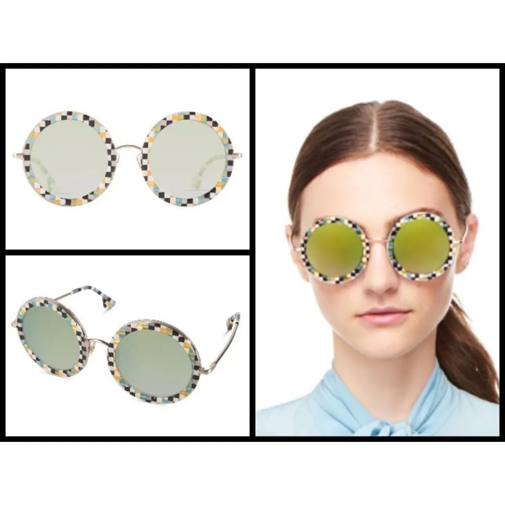 💕ALICE + OLIVIA💕 Beverly Sunglasses Holiday Checkers NWT - Image 3