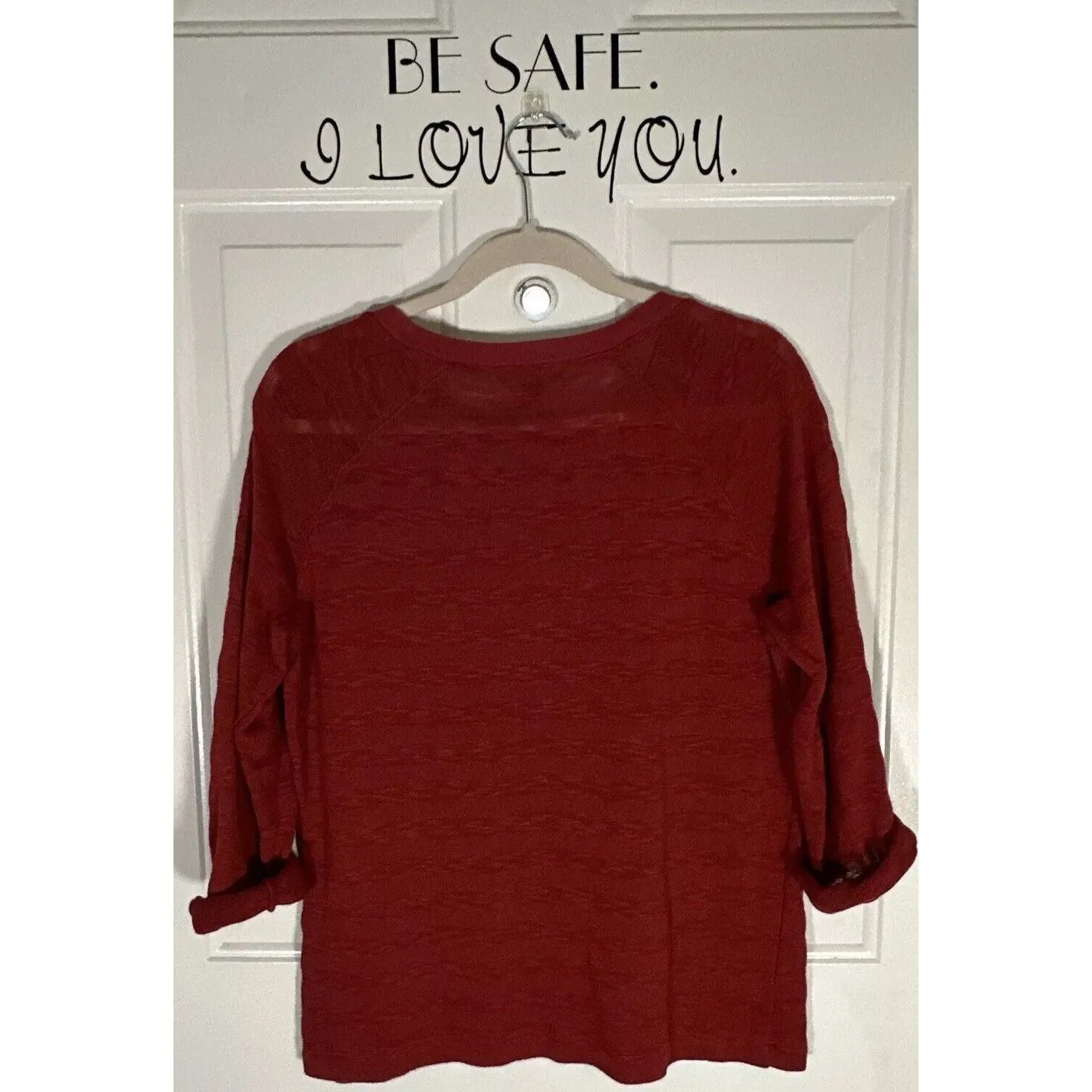 Lauren Ralph Lauren Shirt Womens Large‎ Red Lightweight Knit Long Sleeve Ladies - Image 7
