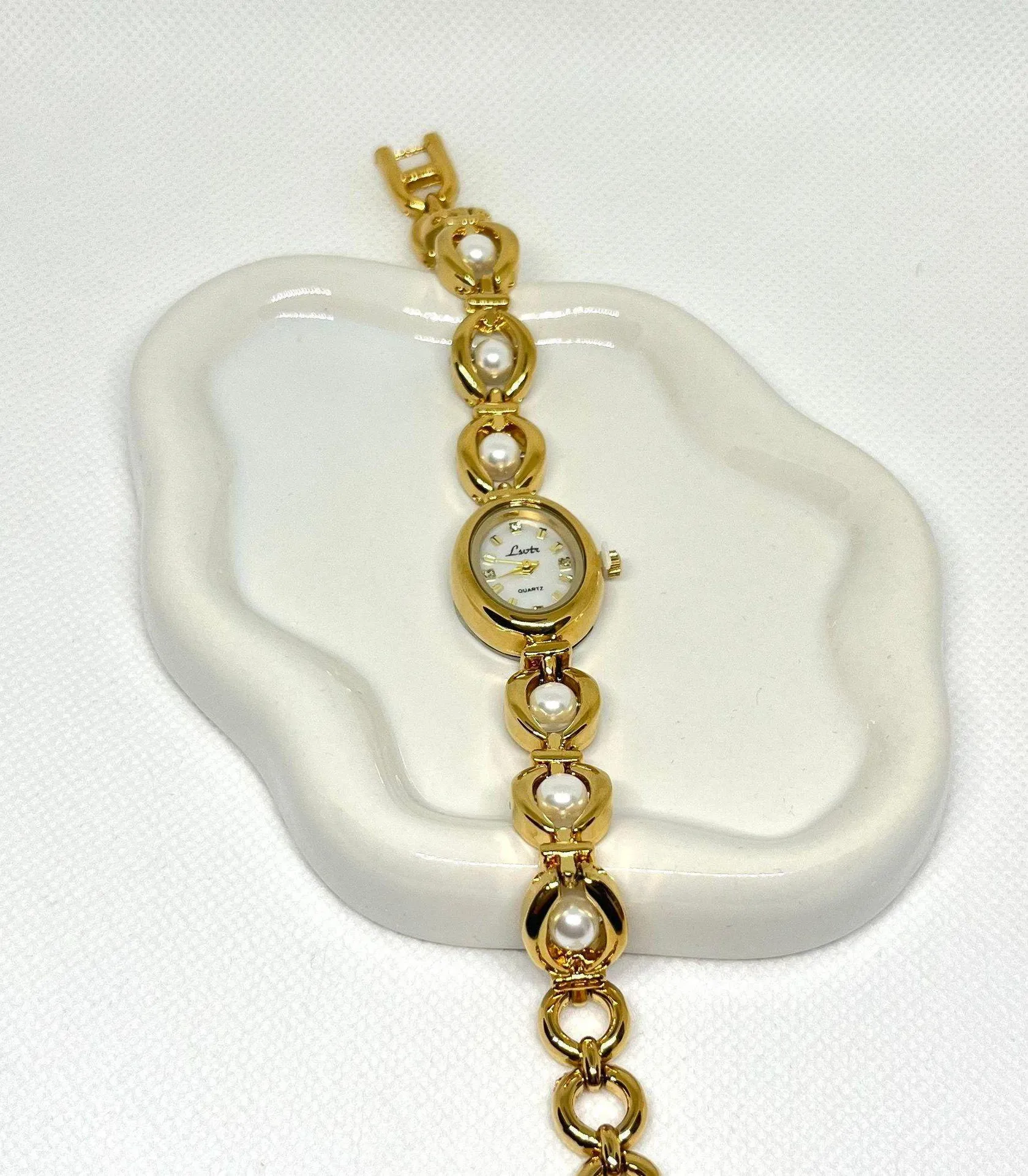 Vintage Gold And Pearl Watch - Image 2