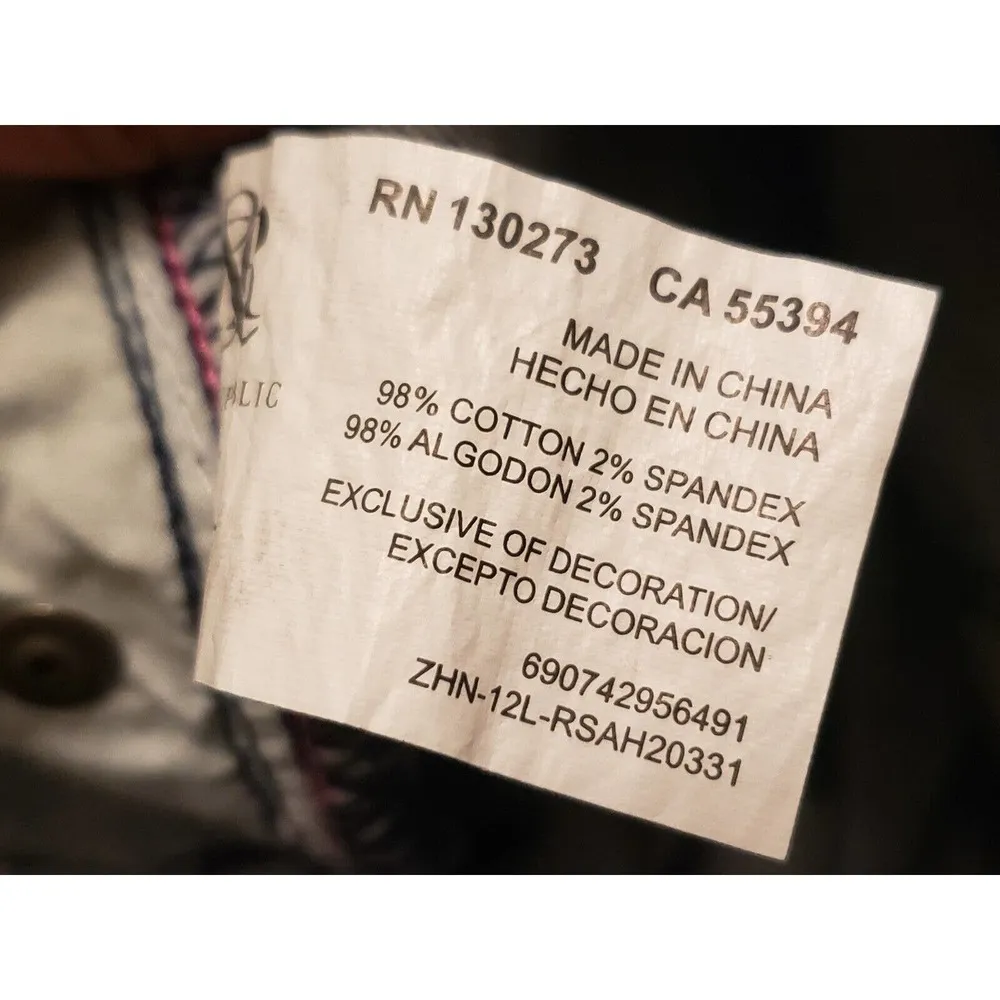 Rock & Republic Womens Lala Blue Denim Studded Cotton Straight Leg Shorts Size 8 - Image 11