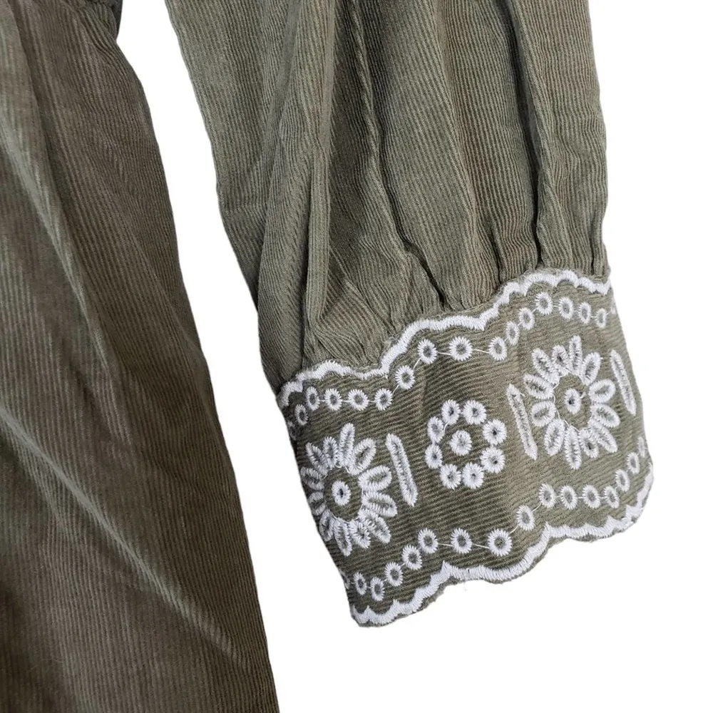 MADEWELL Womens S Embroidered Square Neck Corduroy Minidress NEW - Image 7