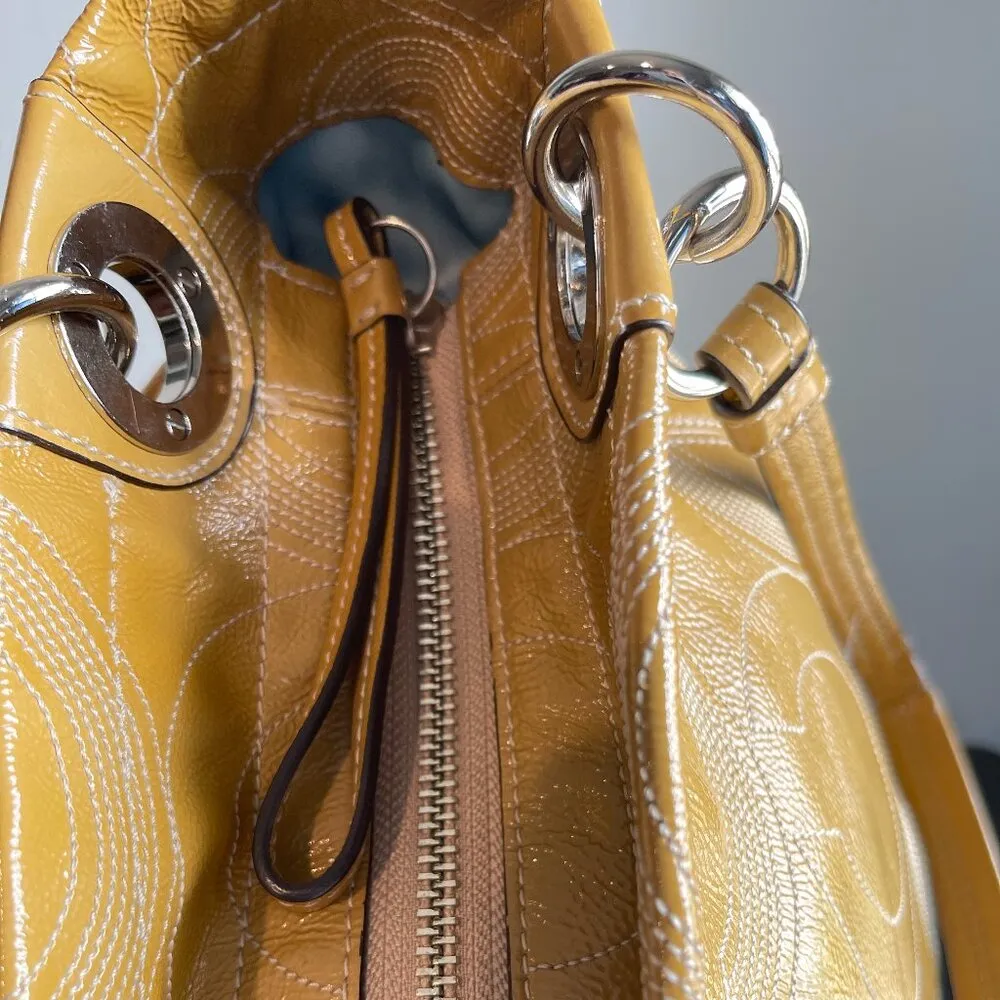 Coach 1941 Alex Gold Patent Leather Tote, Style 14265 - Gold - Preowned - Image 12