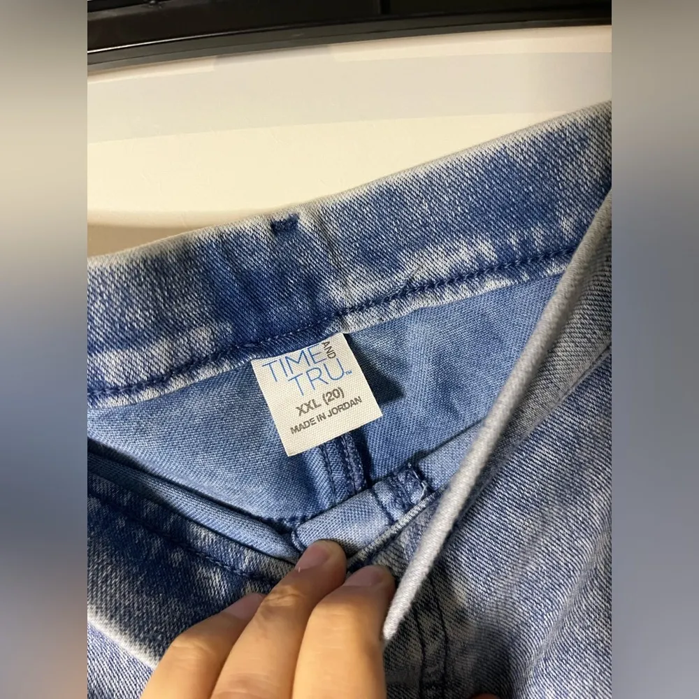 Time and Tru Faux Denim Acid Wash Stretchy Pockets Jeggings Leggings  Sz XXL - Image 13