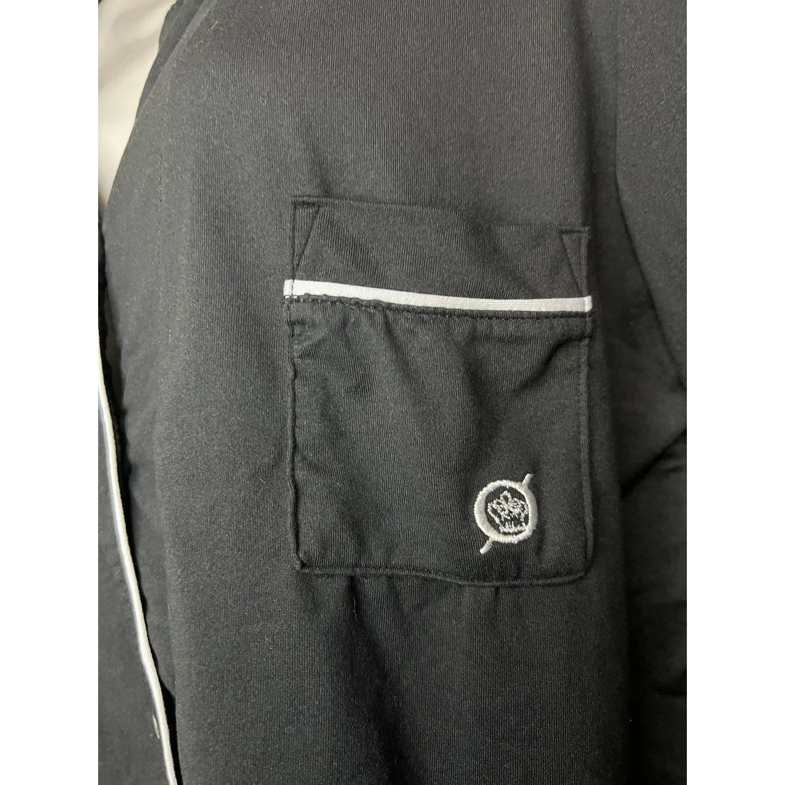 Born Pajama Shirt Womens Large Black Button Front Long Sleeve Piped Sleepwear - Image 4