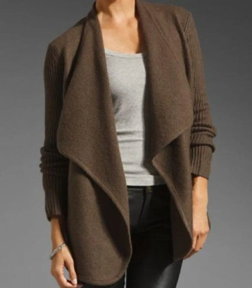 Vince Jacket Size L Thick Wool Open Front Brown Sugar Warm Cozy Neutral Earth - Image 7