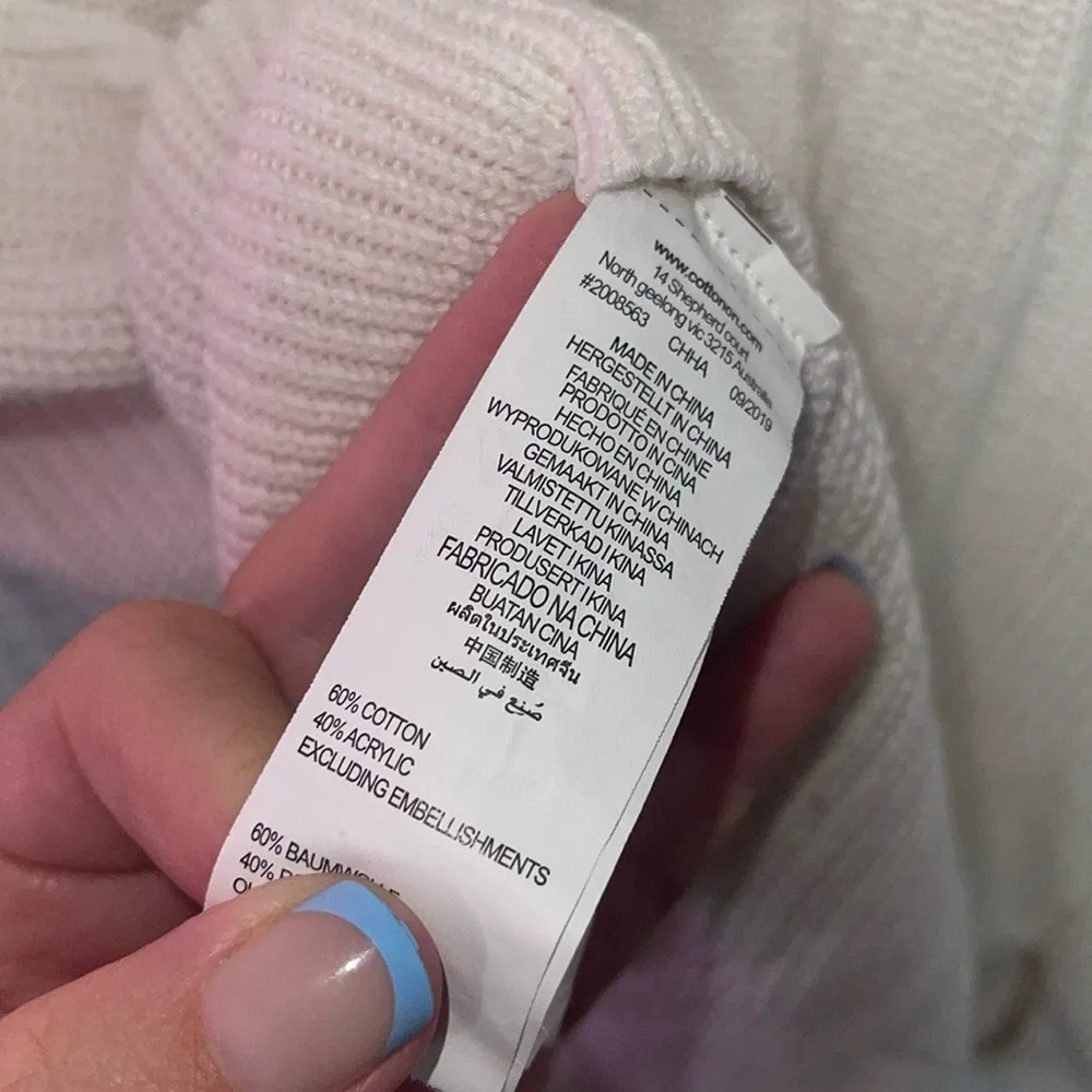 CottonOn Women's Sweater High Low Cream Color Size M Long Sleeve Cotton On - Image 3