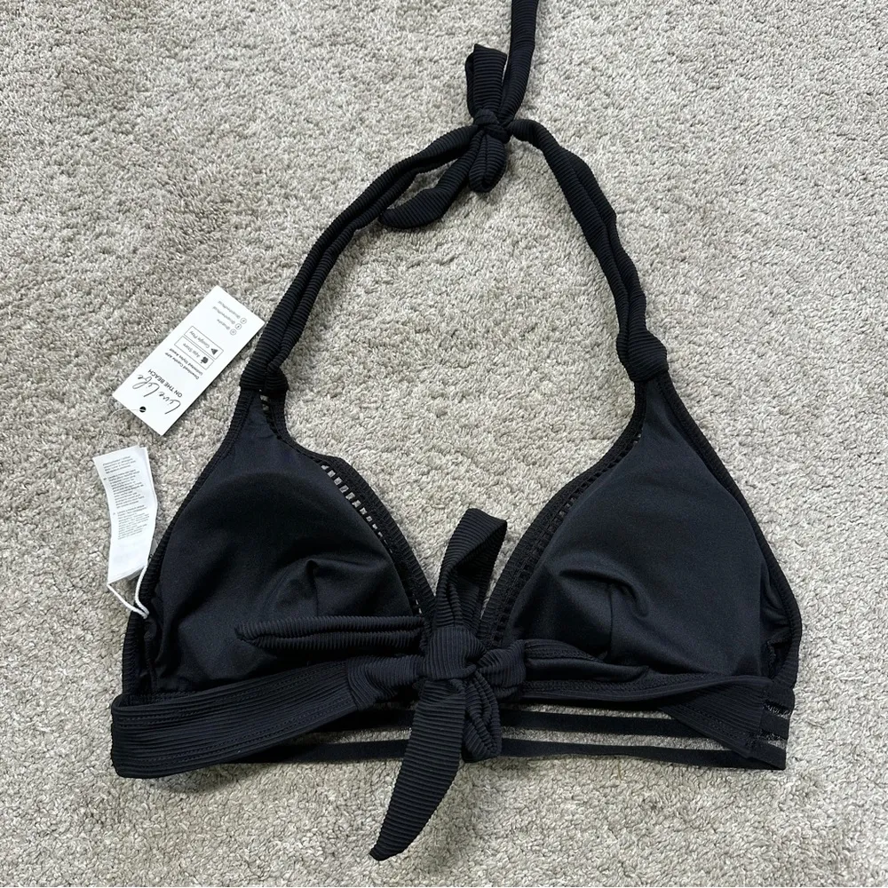 NWT Cupshe Women’s Black Halterneck Bikini Top M & High-Waisted Bottoms Set L - Image 8
