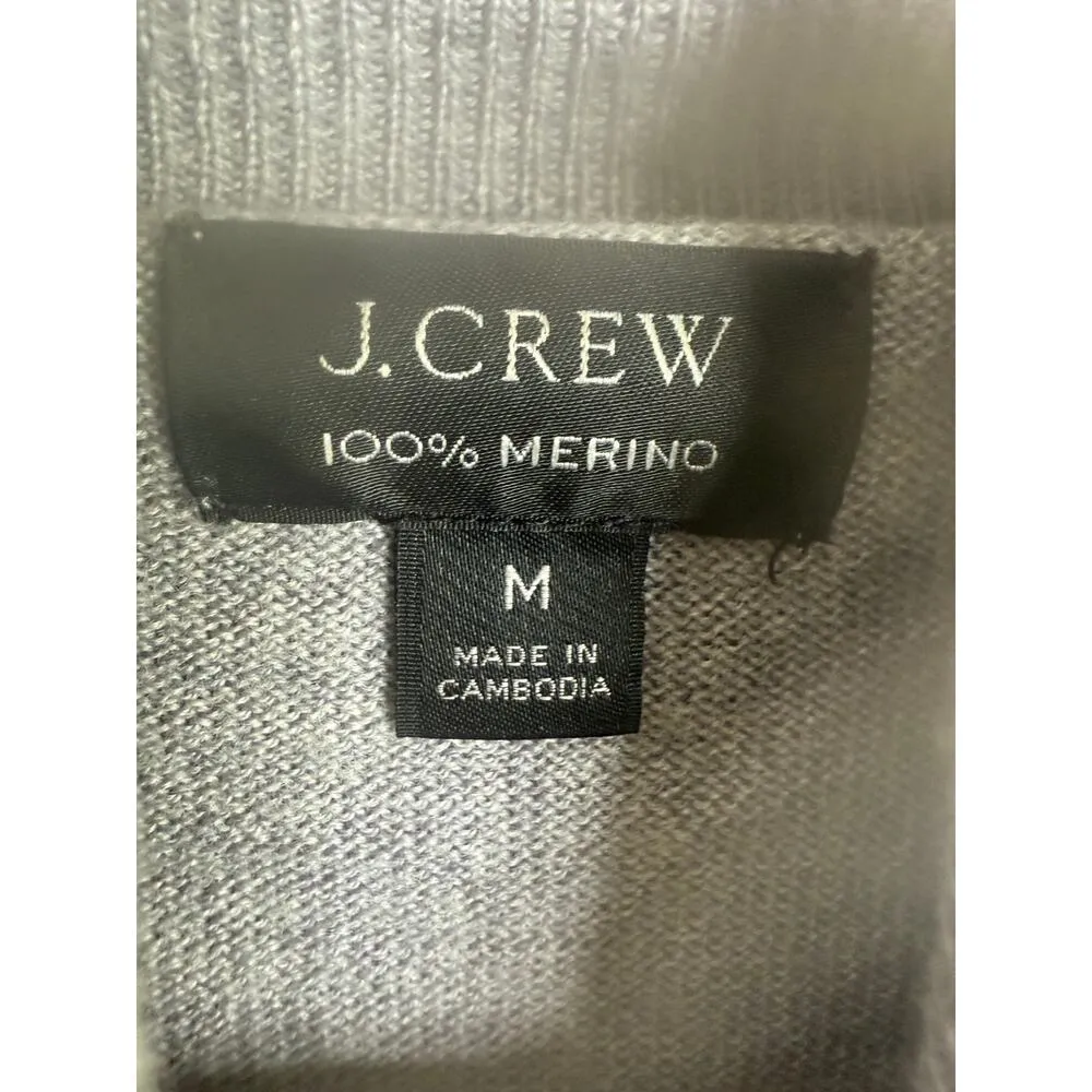 J. Crew Merino Wool Long Sleeve Turtleneck Soft Casual Sweater M Grey #3244 - Image 7
