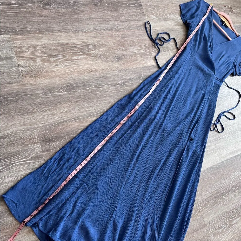 Lulus heart of marigold denim blue wrap‎ maxi dress - Image 9