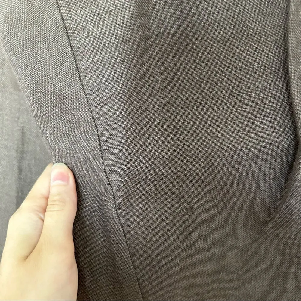 Eileen Fisher Brown Wide Leg Full Length Pants Size Large Lagenlook Lightweight - Image 2