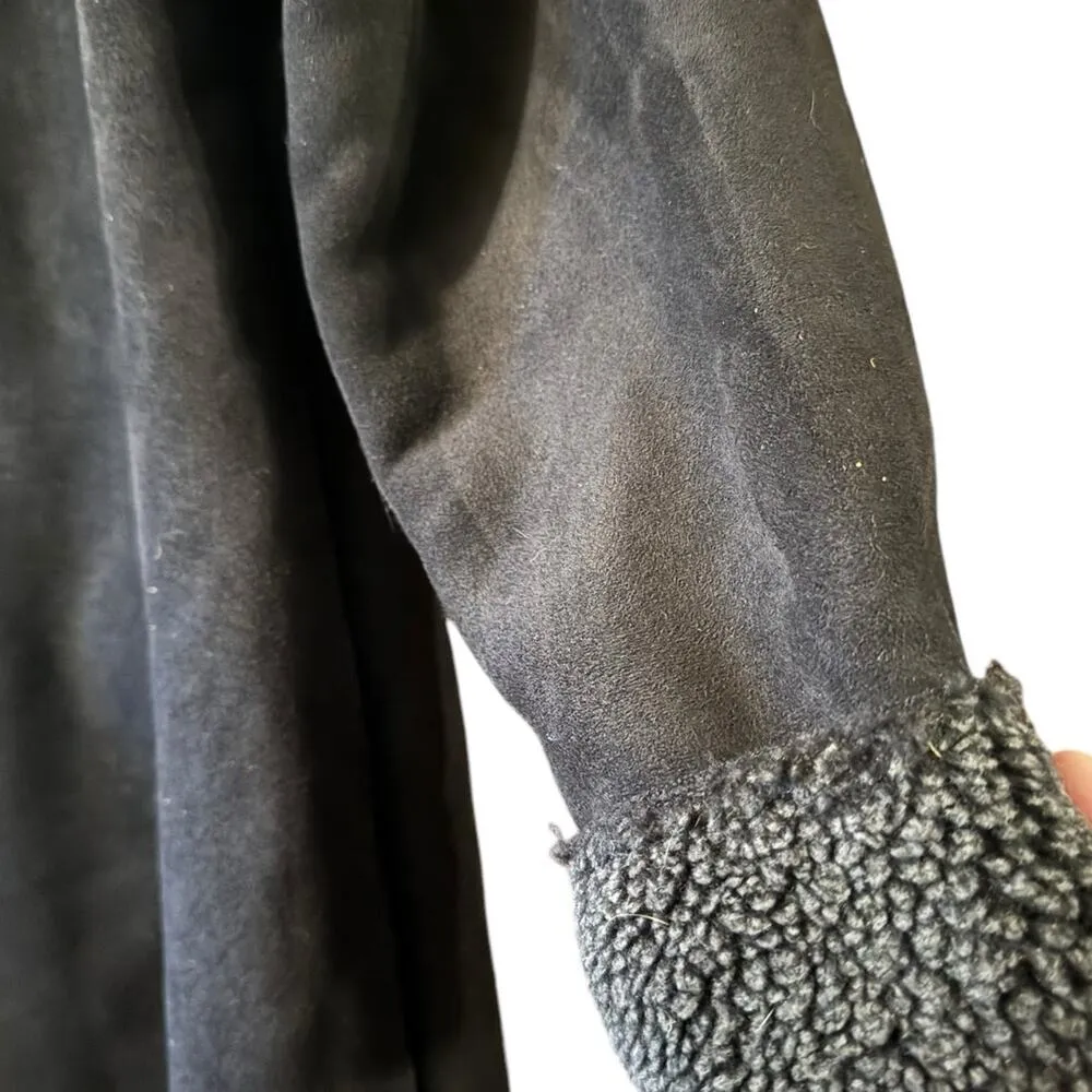 VTG L.L. Bean Faux Suede/Sherpa Black coat XL Western NFR Y2K 90's Country - Image 3