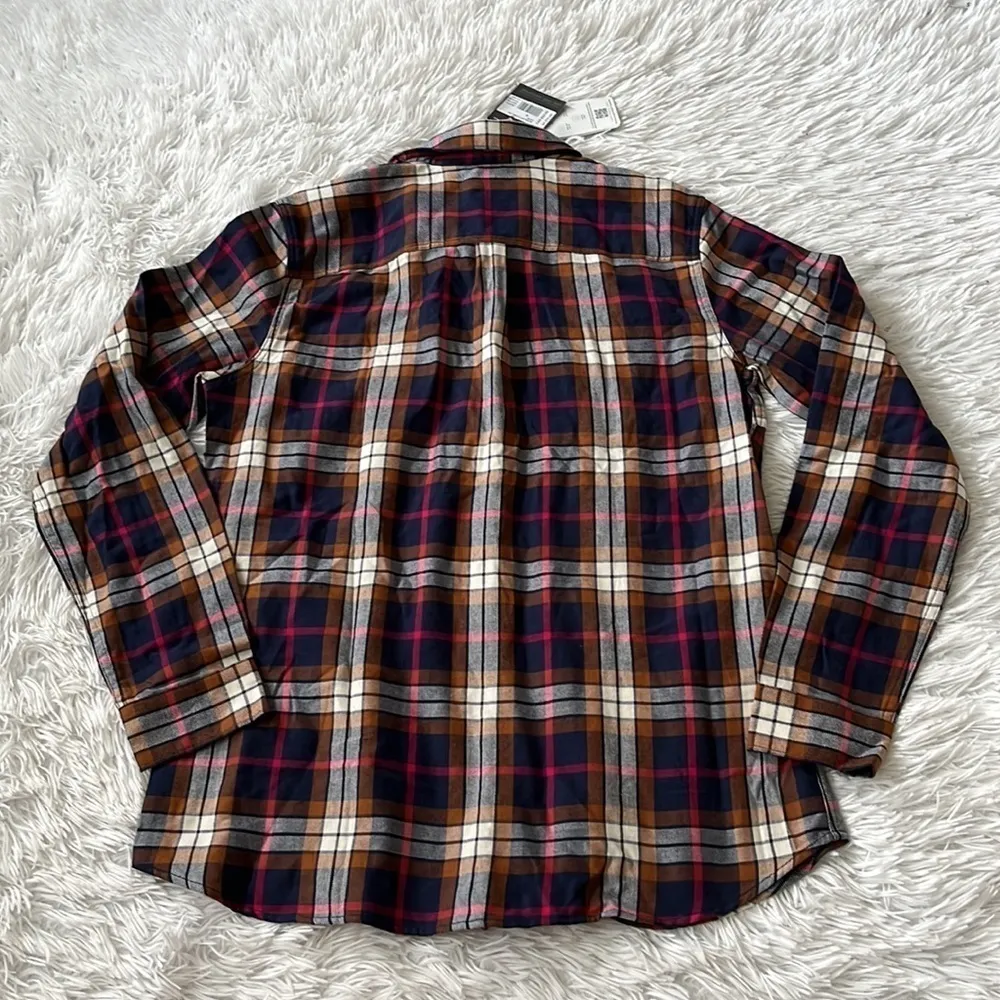 Eddie Bauer Women’s Firelight Flannel Shirt in toffee size Medium - Image 11