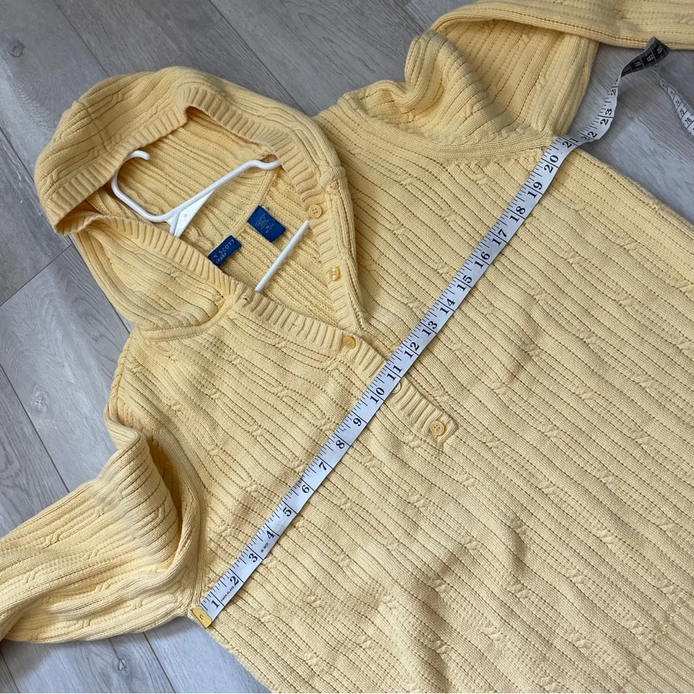 Fisherman Cableknit Sweater cotton hoodie womens Yellow (xlarge) classic heavy - Image 3