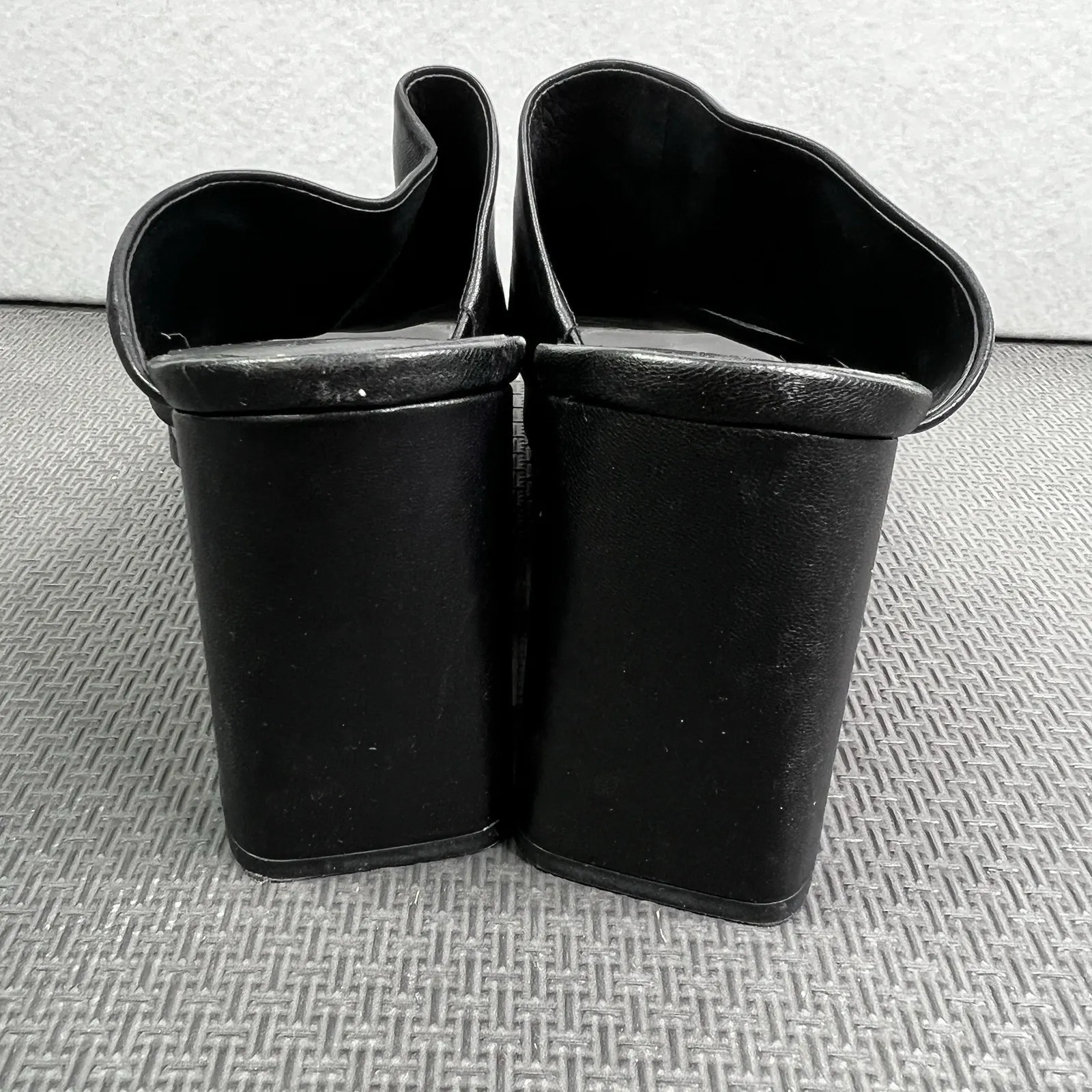 Vince Nelda Cutout Leather Black Open Toe Block Heel Mules Sz 12 M Slide Sandal - Image 8