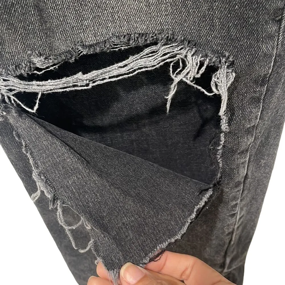 Free People We The Free Lita Distressed Jeans Black Size 29  Bohemian - Image 3