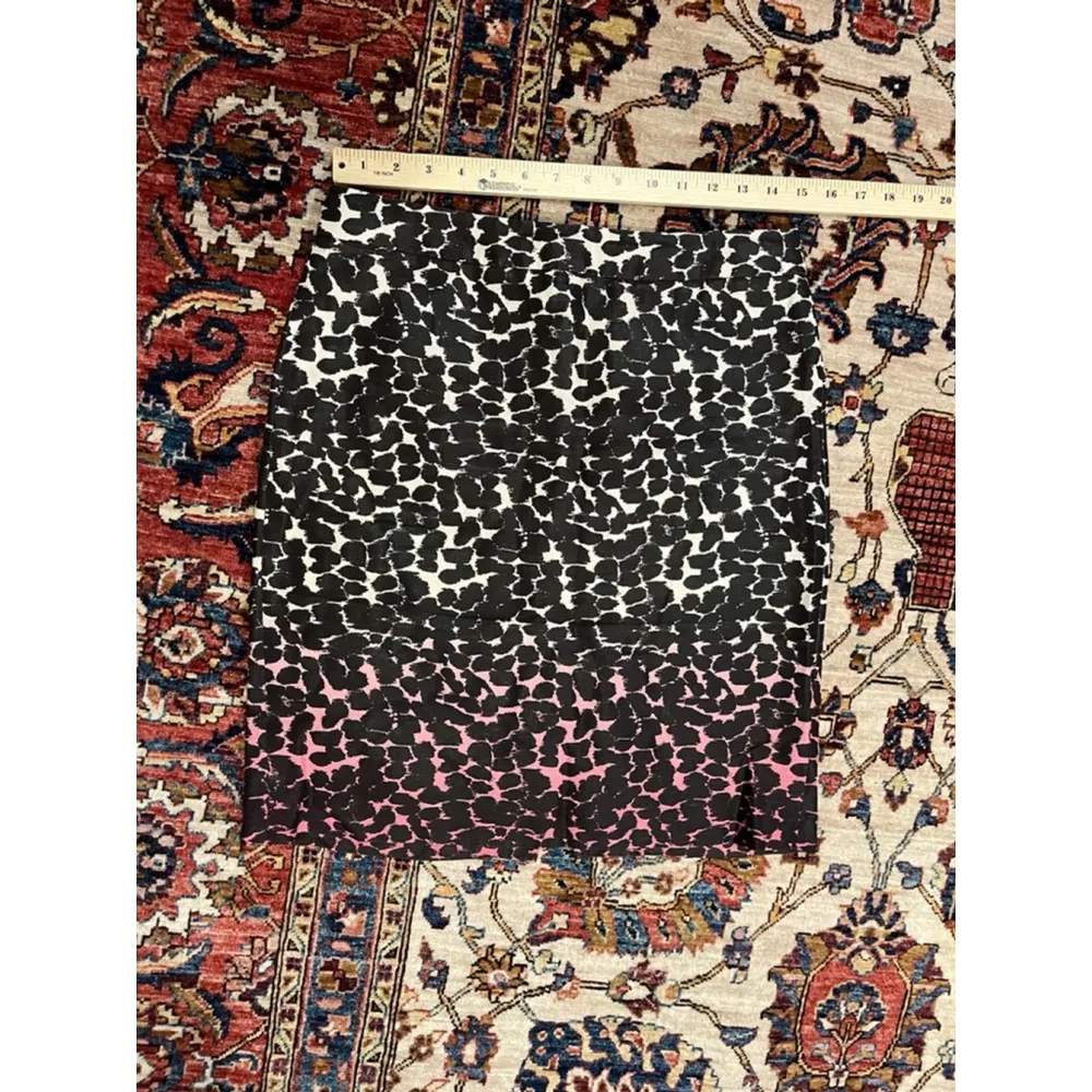 J.Crew Women’s  Linen Cheetah Print Pencil Mini Workwear Business Skirt Size 4 - Image 3