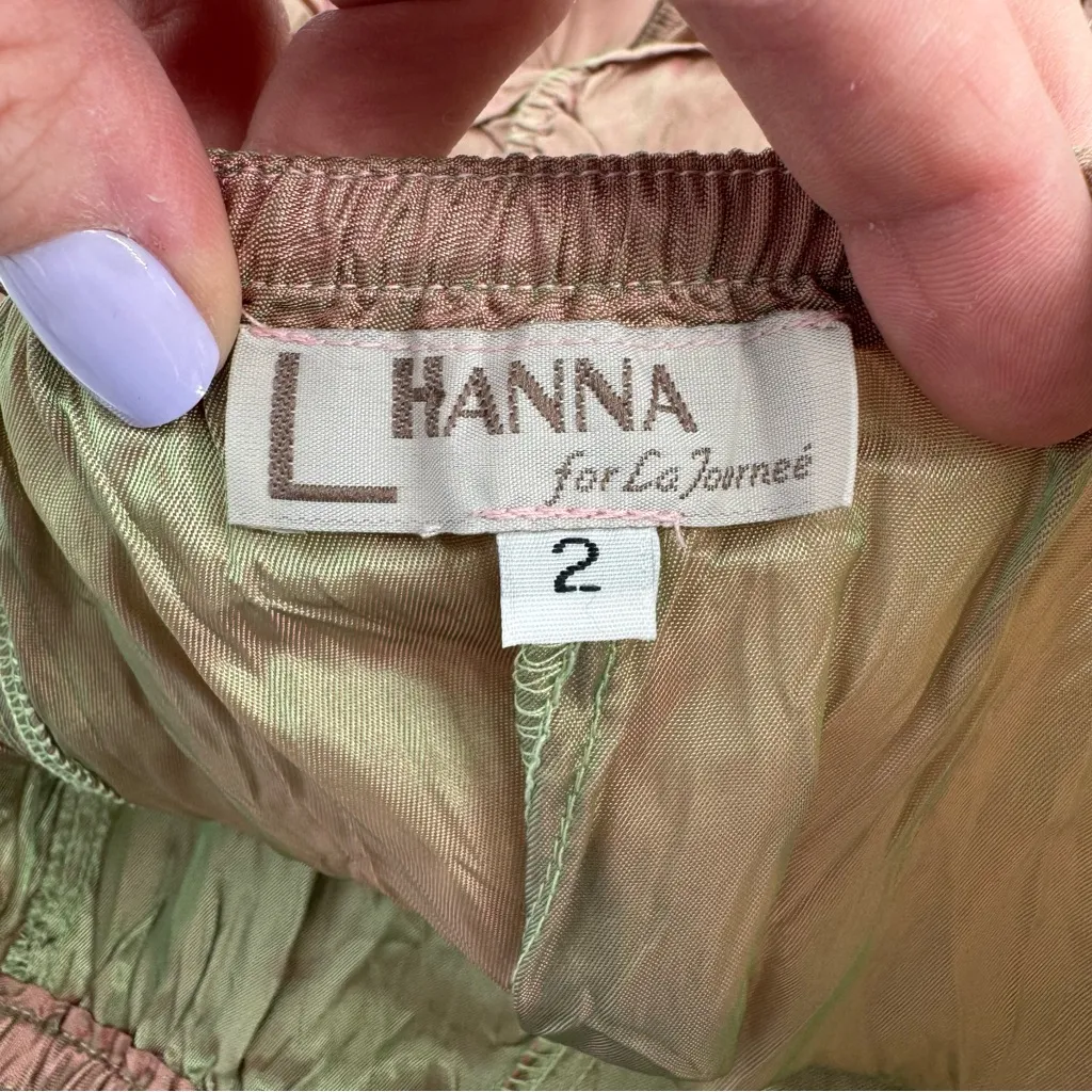 Hanna for La Journee Steampunk Whimsygoth Ruched Crinkle Maxi Skirt Size 2 Small Brown - Image 10