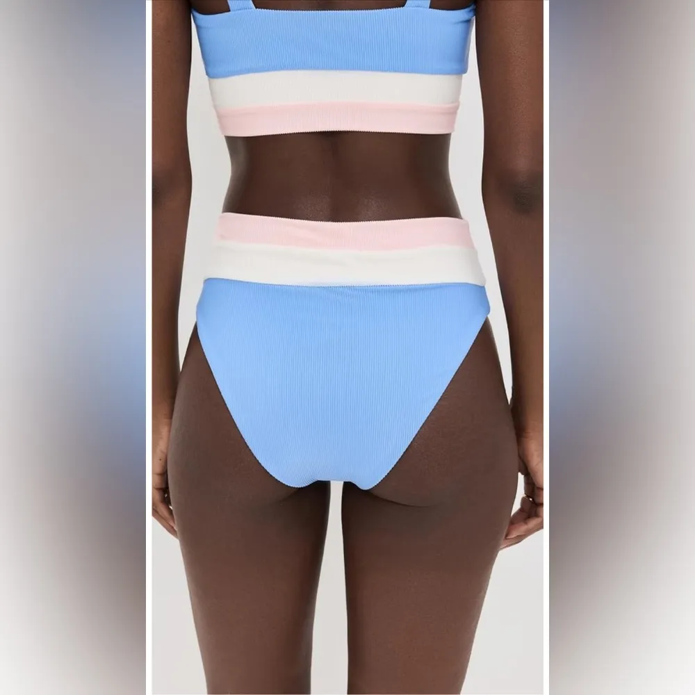 Beach Riot Heidi Colorblock High Waist Bikini Bottom, Size Medium, $98 - Image 4