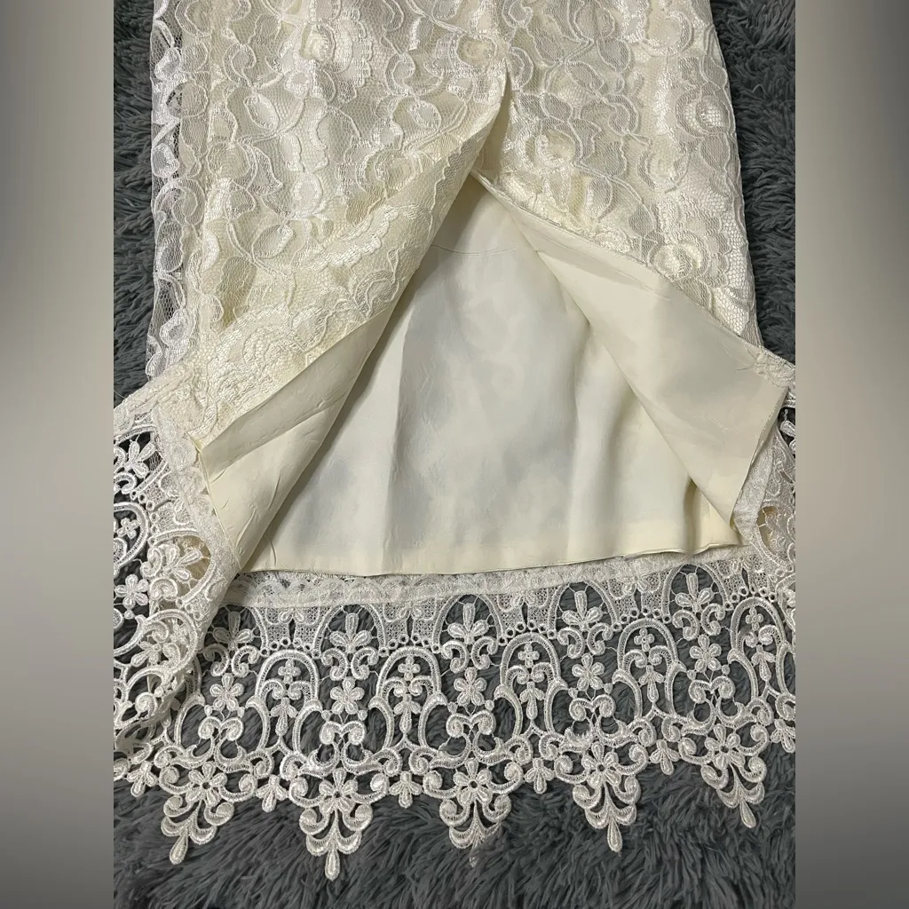 Jessica McClintock Vintage Women’s Off The Shoulder Lace Wedding Dress Size 7/8 - Image 16