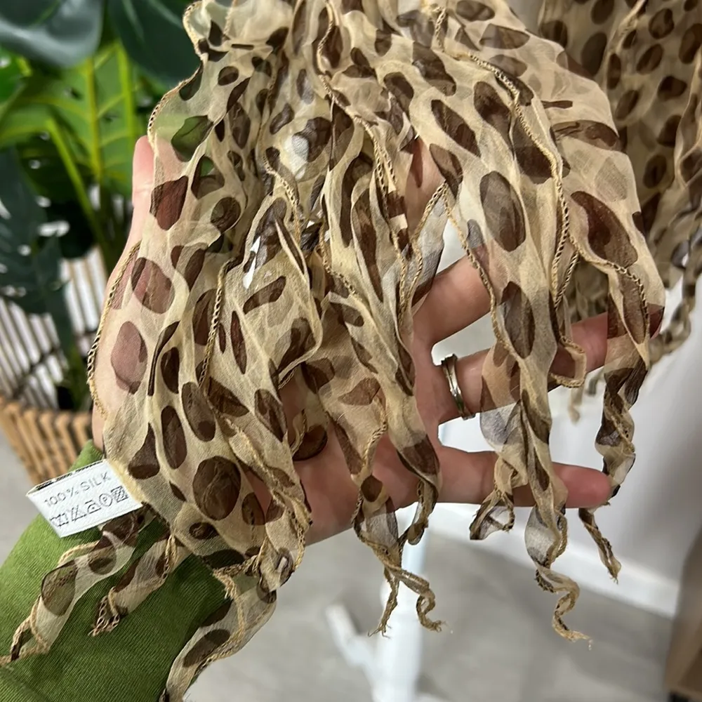 100% Silk animal print scarf - Image 5