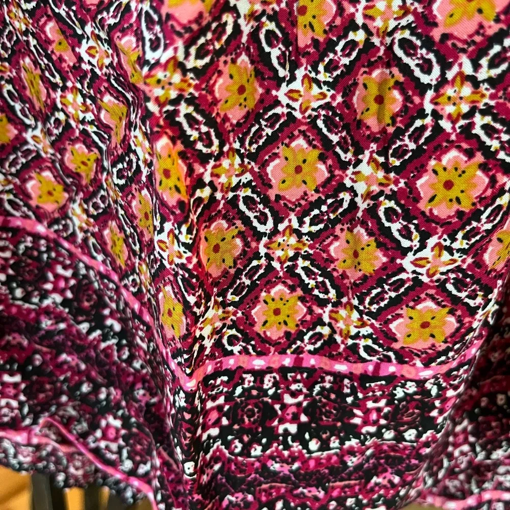 Smocked Crop Top Peasant Flowy New Shirt Womens XS - Image 9