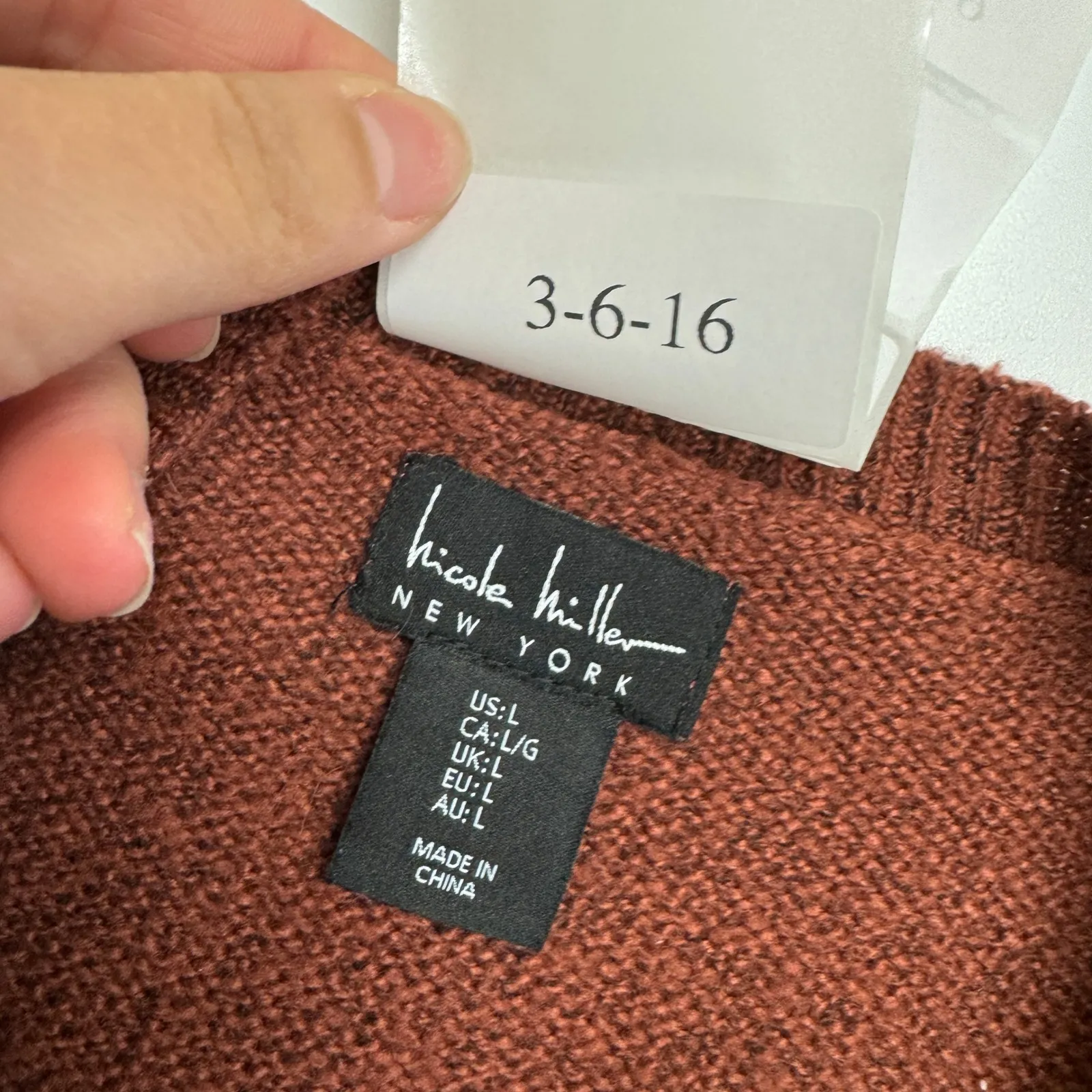 Nicole Miller Sweater Dress Womens Large Orange Knit Mini - Image 3